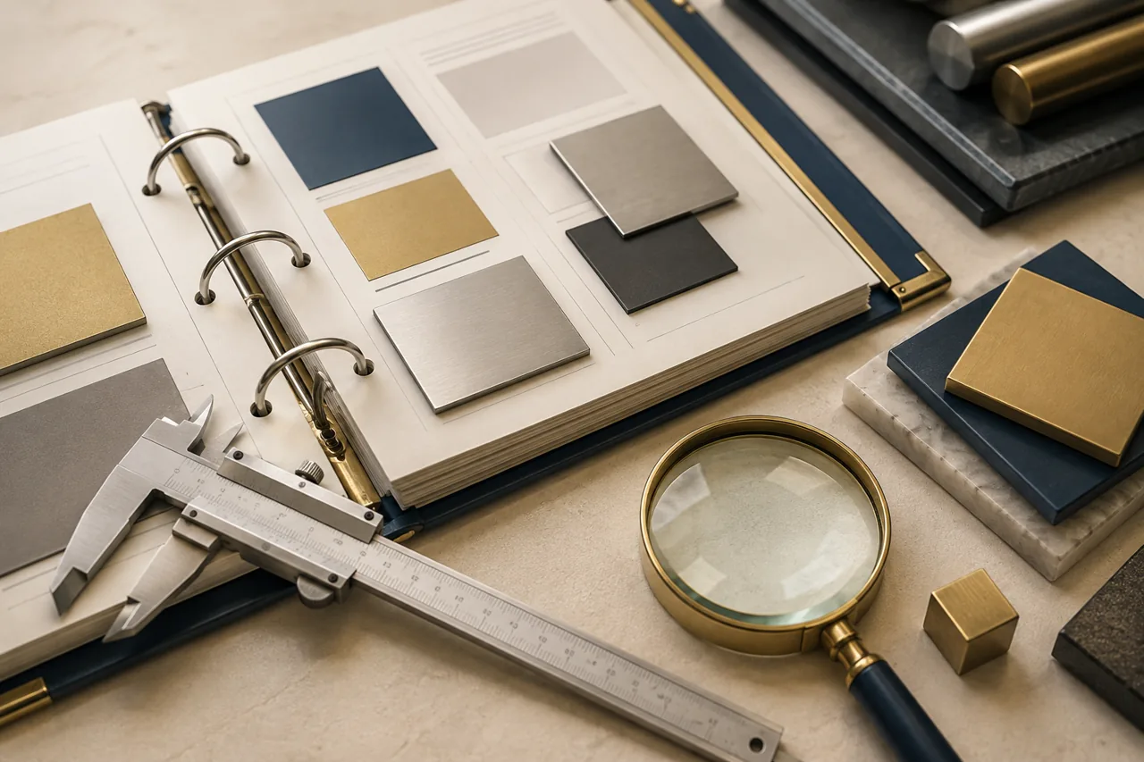 Illustrative specification binder and material samples